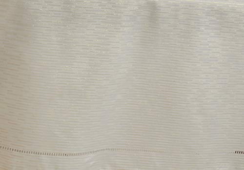 SARO LIFESTYLE 4009.I1354B Linette Collection Hemstitched Design Table Runner, 100% Polyester, Ivory, Off-white, 13" x 54" - Image 2