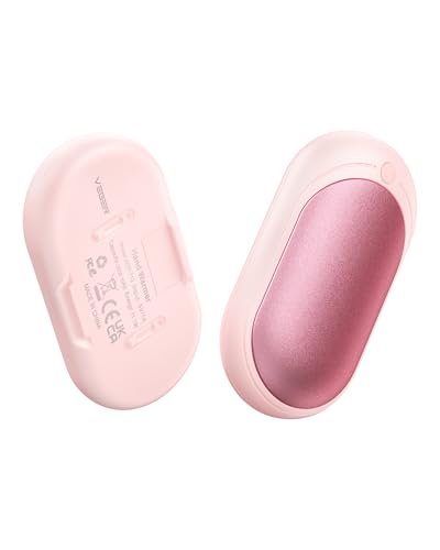 VEGER Handwärmer 2er-Pack 6000mAh, Taschenwärmer Wiederaufladbar mit 3 Stufen, Elektrische Hand Warmers, Handlich & Praktisch, ideal für Outdoors,Spaziergänge,Ski,zum Boulen und mehr im Winter(Rosa)