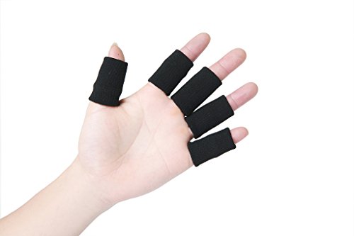 Apanphy® 10 protège-Doigt élastiques, Protection de Doigts avec arthrose Aide au Sport Noir Cover