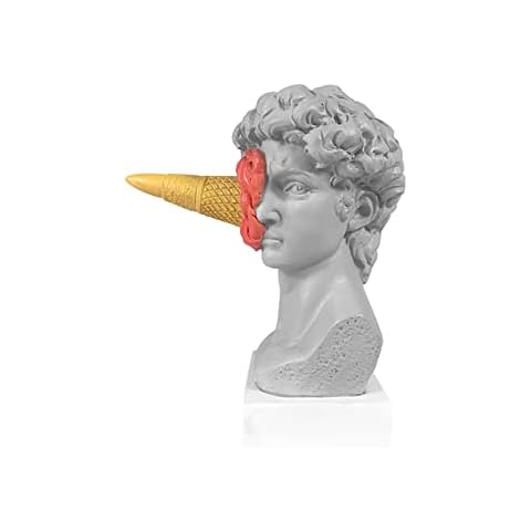 Ice Cream David Statue, Creative Ice Cream Smashing David Sculpture, Garden Ornaments Outdoor for Bedroom Living Room Porch Desktop Decoration Cover