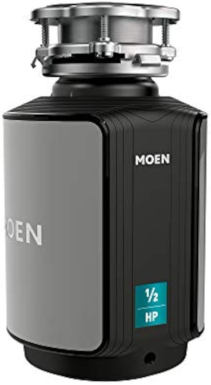 Moen GX50C Prep Series 1/2 HP Continuous Feed Garbage Disposal with Sound Reduction, Power Cord Included, Black