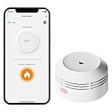 AEGISLINK Détecteur de Fumée Wi-FI, Détecteur de Fumée sans Fil Intelligent avec Pile au Lithium Remplaçable et Bouton de Silence, Fonction d’Auto-Vérification, S-WF240, Lot de 1
