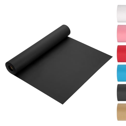 Rouleau de papier kraft noir 787x17.3 pour emballage cadeau et art