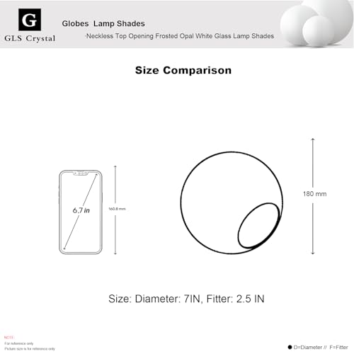 Image of GLS Frosted Opal Glass Lamp Shade, 7 inchx2.5 inch