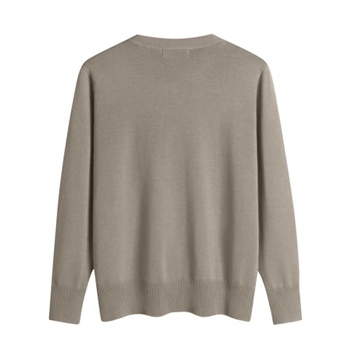 OIOLOYJM Fall Cashmere Sweaters for Women 2025 V Neck Long Sleeve Tops Knitted Pullovers Lightweight Merino Wool Sweater