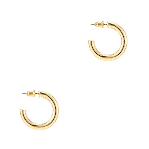 PAVOI 14K Gold Plated Hoop Earrings For Women - 3.5mm Thick Infinity Gold Hoops Women Earrings - Plated Loop - Lightweight Set - Main Image