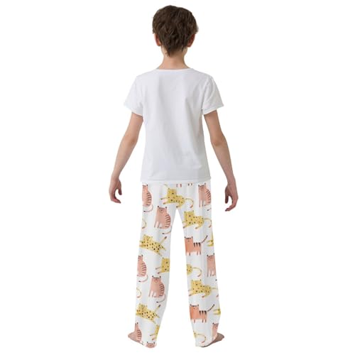 Boys' Pants Cute Wild Cats Jungle Animal Long Bottoms Jogger Pants Elastic Waist Trousers with Pockets S-XL3