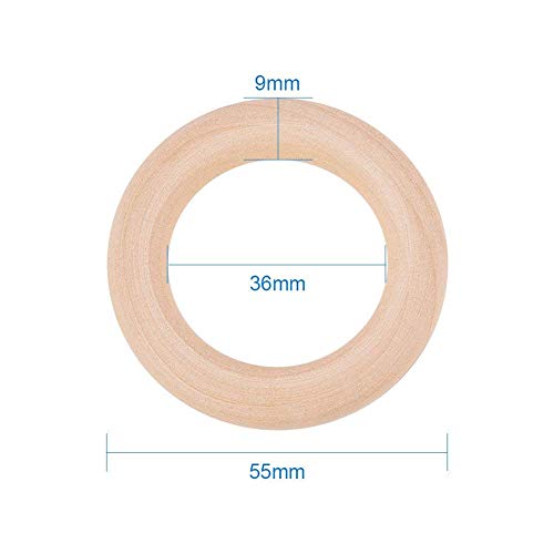 Onwon 10 Pieces Wooden Rings Natural Wood Rings Without Paint Smooth Unfinished Wood Circles For Craft Diy Baby Teething Ring Pendant Connectors Jewelry Making (55Mm) #TOP1