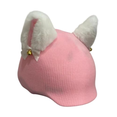 rockible Cat Ears Snow Ski Helmet Cover Helmets Accessories Creative Lovely Keep Warm Multifunction Funny Skiing Ski Helmet Decoration, White Pink