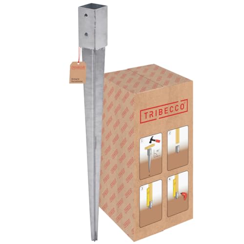 TRIBECCO Pfostenträger Einschlagbodenhülse 46 x 46 mm Länge 600 mm Feuerverzinkt Einschlaghülse für Vierkantholzpfosten Bodenhülse Anker Stahl Bodenanker Verankerung für Zäune Torpfosten Wäschespinnen TRIBECCO Pfostenträger Einschlagbodenhülse 46 x 46 mm Länge 600 mm Feuerverzinkt Einschlaghülse für Vierkantholzpfosten Bodenhülse Anker Stahl Bodenanker Verankerung für Zäune Torpfosten Wäschespinnen