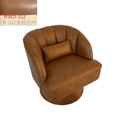 GarveeHome Modern 360° Swivel Velvet Barrel Accent Armchair – Striped Backrest & Plush Padding, Comfy Round Lounge Chair for Living Room, Bedroom, Reading Nook