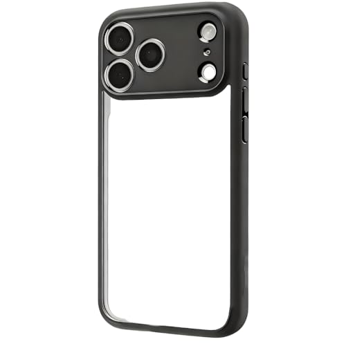 JOHNBEAR iPhone 17 Pro Max/iPhone 17電話ケース カラフルなメタリックな光沢 完全な落下保護 エアクッション 超薄型放熱 指紋防止の起毛テクスチャ 保護シェルを備えた (iPhone17 Pro Max,ブラック)