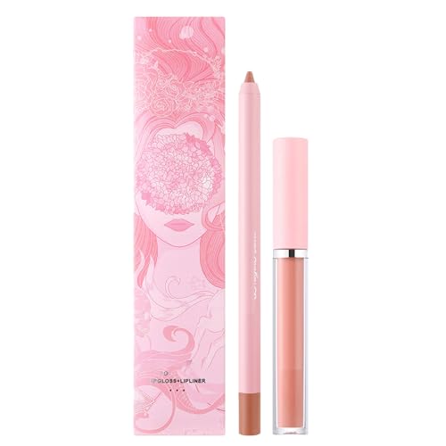 Set rossetto e rossetto, rossetto opaco con lucidalabbra, kit per labbra con glitter, tazza antiaderente, set regalo professionale per donne