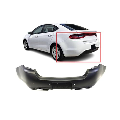 Image of FitParts Compatible with Dodge Dart 2013-2016 Rear Bumper Cover | Primed, With Parking Sensor Holes, Sedan, Ready to Paint, OEM 68172075AA, CH1100976