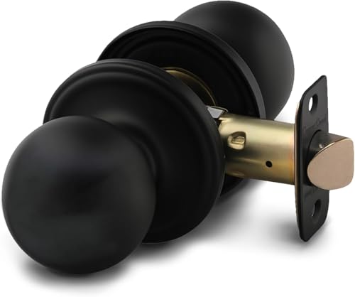 Copper Creek Passage Interior Door Knob – ANSI Grade-3 Certified, Modern Heavy Duty Handle, Easy Install and Reversible for Bedroom, Bathroom & Closets – Matte Black (1 Pack) by Copper Creek - Used condition - US$24.29