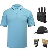 redgino 5Pcs Men’s Baseball/Softball Umpire Gear Shirt Ball Bags Clicker Hat Brush Referee Access...