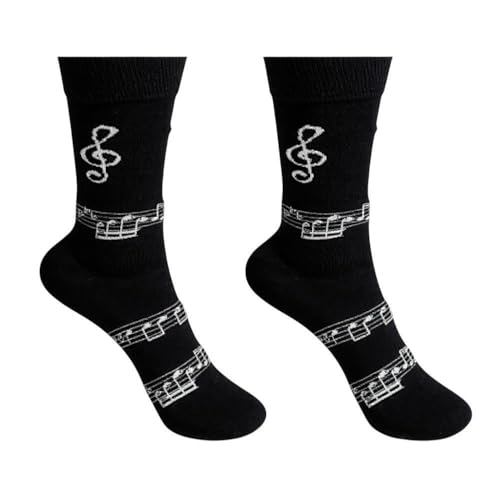 mugesh Musiker Socken Notenschlüssel, Unisex Atmungsaktive Baumwollsocken für Damen & Herren (80% Baumwolle), Lustige MotivSocken, Violinschlüssel (DE/NL/SE/PL, Numerisch, 35, 38, Regular, Regular)