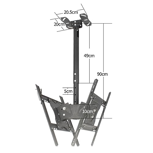Support TV plafond double face télescopique orientable écran 32 à 55 pouces