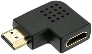 Cable Central LLC HDMI High Speed Horizontal 90 Degree Elbow Adapter - Right, HDMI Type-A Male to HDMI Type-A Female, 4K 60Hz, Black