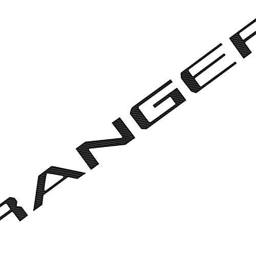 SUNBREATH Compatible with Car Rear Sticker Badge Carbon Fiber Tailgate Emblems Inserts Letters with Strong Adhesive for Ranger 2021 2020 2019 Black