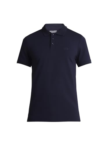 Image of JACK & JONES Men's Cotton Solid Slim Fit Polo T-Shirt