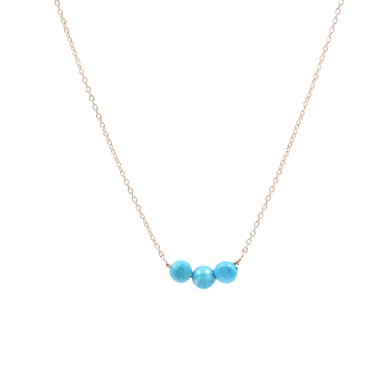 Collier turquoise anti-ternissement chaîne argent or fin pour peaux sensibles LKBEADS