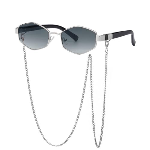 Lunettes de soleil hexagonales femmes pour éviter l'éblouissement avec une petite monture légère