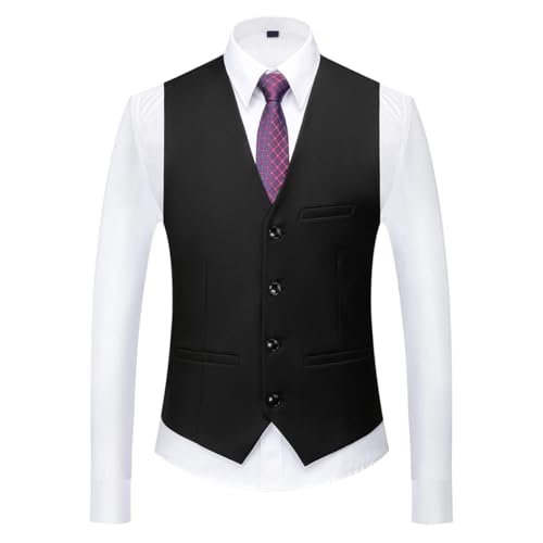KUDMOL Mens Suit 3 Piece Tuxedo One Button Blazer Vest Trousers Sets for Wedding Party Prom - Image 4