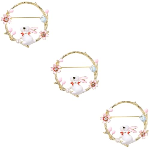 Épingle pour chapeaux s métal Ipetboom broche vintage animaux oreilles lapin mignon peluche
