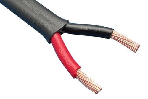 electrosmart 2 Core Twin Red/Black Copper Automotive Auto Boat Marine Cable Wire 2 x 2.5mm Thin Wall Flat Stranded 12V 24V 29 Amp (10m)