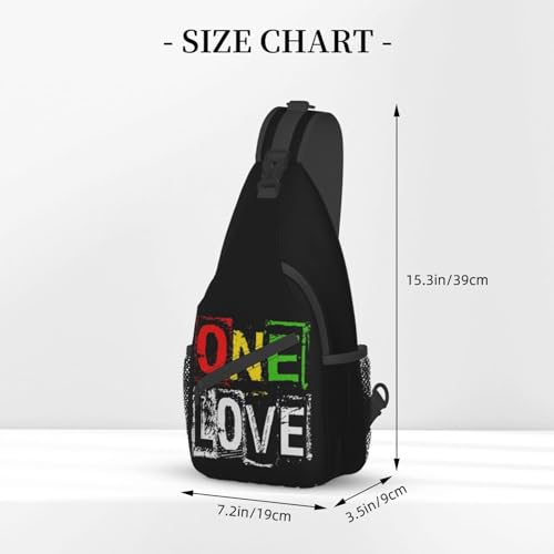 One Love Jamaican Rasta Reggae Crossbody Chest Bag miniatura 3
