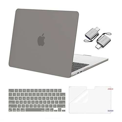 Image of MOSISO Compatible with MacBook Air 13 inch Case M5 2026 M4 2025 M3 M2 2024-2022 A3449 A3240 A3113 A2681, Hard Shell&Keyboard Cover&Screen Film&Type C for MacBook Air 13.6 inch Case, Gray