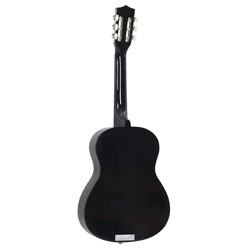 Chitarra da concerto 3/4, 91,4 cm, nera, per principianti e bambini, con custodia, tracolla, plettri, corde, accordatore