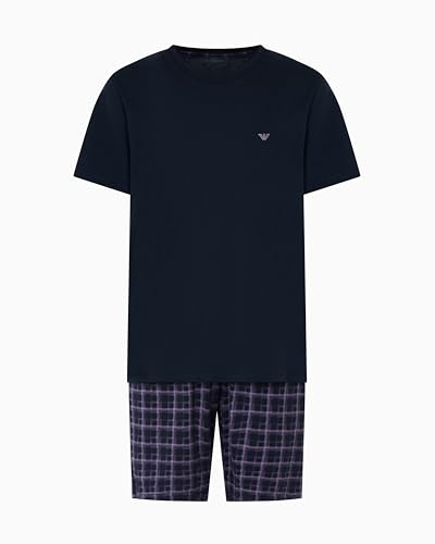 Emporio Armani Men's Pattern Mix Pajama Short and Tee Set