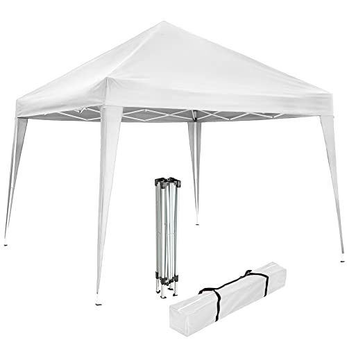 Tectake® Gazebo da Giardino Regolabile, Padiglione Esterno Resistente Con Telaio in Acciaio, Impermeabile, Resistente ai Raggi UV - 300 x 300 x 255 cm - Bianco