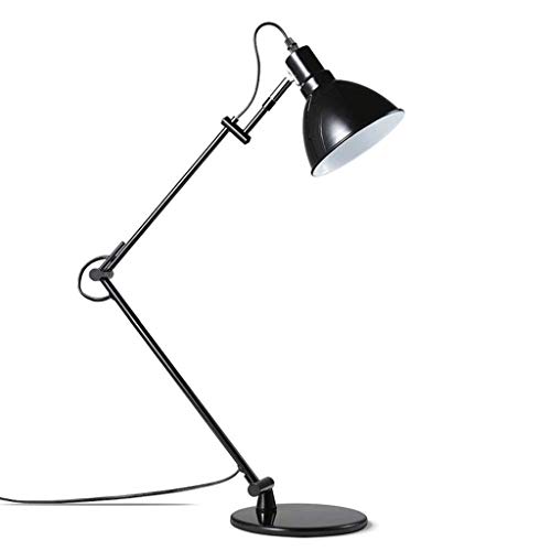 Preisvergleich Produktbild DIAOD Schreibtischlampe mit Metallschwinge, austauschbarer Sockel oder Klemme, Klassische Architect-Tischleuchte mit Clip-On-Funktion, Mehrgelenk, Verstellbarer Arm, schwarzes Finish
