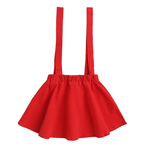 Image of Hopscotch Baby Girls Poly Cotton Solid Half Sleeves Top and Skirt Set in Red Color