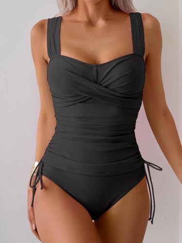 Image of B2prity Tankini Swimsuits for Women Tummy Control Two Piece Bathing Suit High Waisted Wrap Swim Suit with Bottom Swimwear