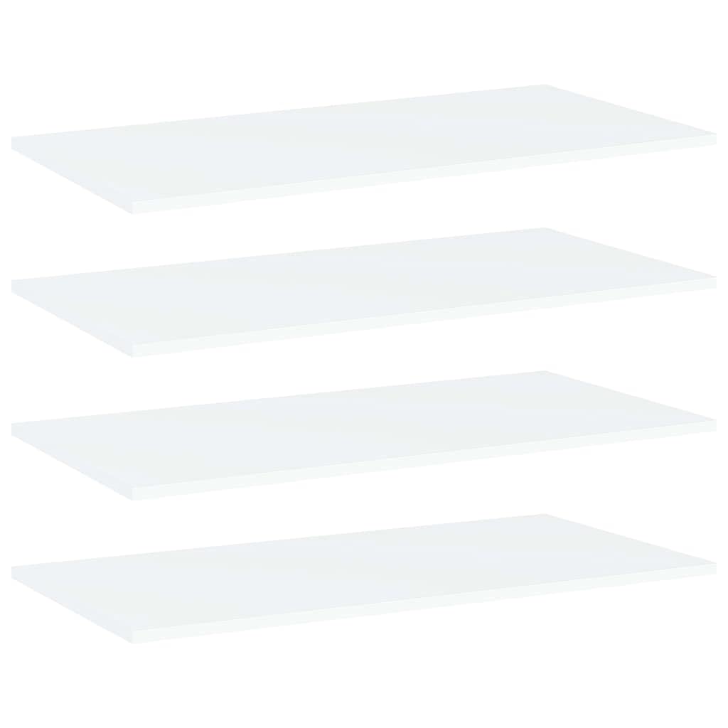 vidaXL 4x Bookshelf Boards Extra Shelf Shelf Panels Bookrack Wall Shelf Panels Bookrack Plates Furniture Library Study Room White Engineered Wood โ image 1
