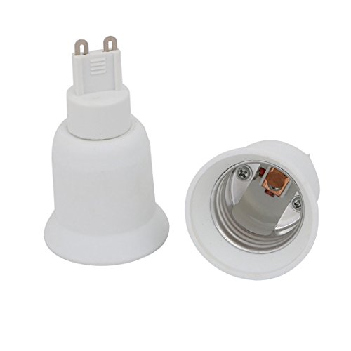 Sourcingmap 2pcs G9 to E27 Extender Adapter Converter Light Bulb Socket Holder White
