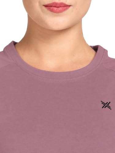Image of Lavos Women's Regular Fit T-Shirt with Half Sleeve Round Neck, Bamboo & Cotton Gym, Yoga and Sports Wear for Women