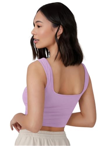 Image of Ben Martin Women's Cotton Stretchable Square Neck Sleeveless Tank Top