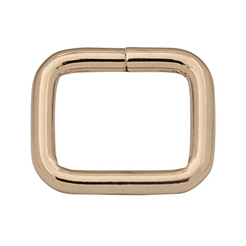 Anillo rectangular Wuuycoky color oro claro con acabado espejo para marroquinería fina