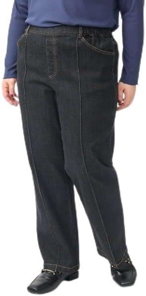 [エウルキューブ] WEB先行販売【大きいサイズ】 ストレートデニム ブラック(94) LL