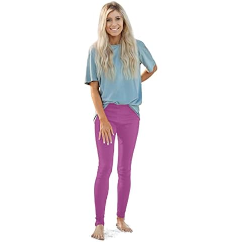 City Threads Girls' Cotton Leggings - Purple Cover