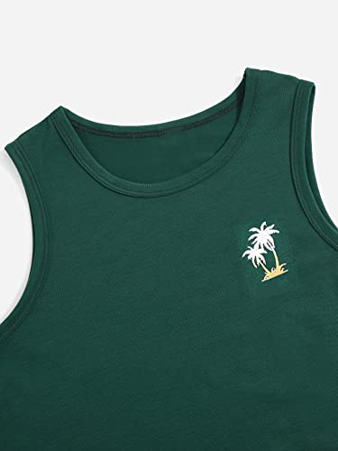 Image of Floerns Boys Boho Sleeveless Tank Top Tropical Print Shorts Set 2 Piece Outfit