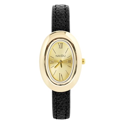 APXEL Montre pour Femme, Montres Ovale, Montre Analogique Quartz avec Bracelet en Simili Cuir, Mouvement à Quartz Montre-Bracelet Élégant Minimaliste pour...