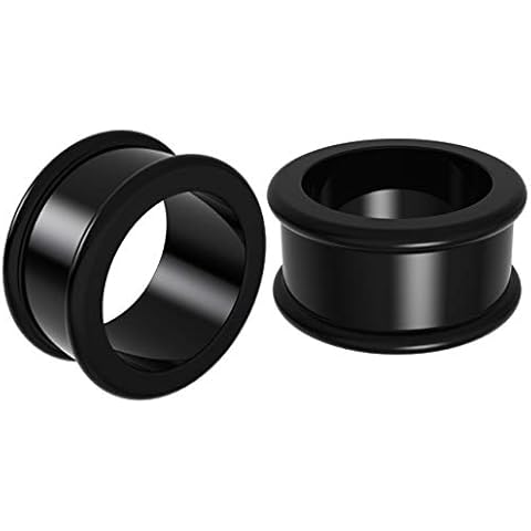 Black Silicone Double Flared Ear Tunnels Cover