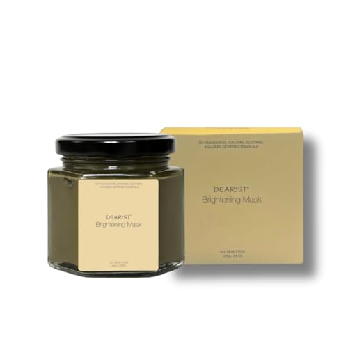 Image of Dearist Brightening Clay Face Mask with Amla (Vitamin C), Cica & Liquorice, De-Tan, Deep Cleanse, Even Skin Tone, Kaolin Clay Mask for Oily, Sensitive & All Skin Types, Clinically Tested, 40g