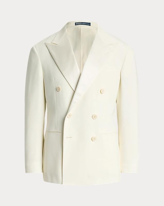 Men’s Polo Tailored Wool Barathea 2 Piece Tuxedo Suit – Premium Dinner Suit with Luxurious Blazer, Waistcoat & Trousers2